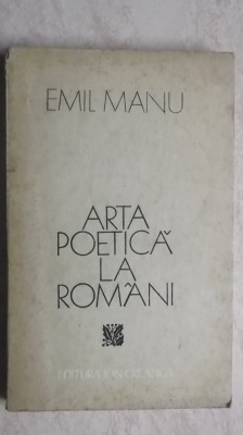 Emil Manu - Arta poetica la romani, 1979 foto