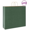 VidaXL Pungi de h&acirc;rtie 250 buc cu m&acirc;nere verde 54x15x49 cm 4101738