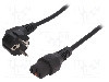 Cablu alimentare AC, 1.5m, 3 fire, culoare negru, CEE 7/7 (E/F) &amp;#351;tecar in unghi, IEC C13 mama, IEC LOCK - IEC-EL246S