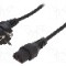 Cablu alimentare AC, 1.5m, 3 fire, culoare negru, CEE 7/7 (E/F) &amp;#351;tecar in unghi, IEC C13 mama, IEC LOCK - IEC-EL246S