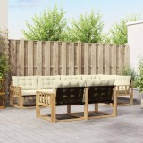 vidaXL Set de canapele de exterior cu pernă 7 pcs Alb și crem 3388776