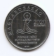 Ungaria 50 Forint 2021 - (Congresul euharistic) 27.4 mm, KM-New UNC !!! foto