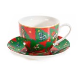Ceasca portelan multicolor in cutie cadou Craciun IIU 9x6.5 cm, 230 ml