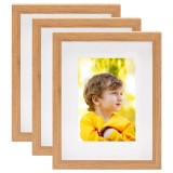 Rame foto cutie 3D 3 buc. stejar 20x25 cm, pentru foto 13x18 cm