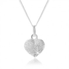 Colier sclipitor din argint 925, o inimă plină, simetrică, ajustabil
