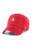47brand șapcă Los Angeles Dodgers culoarea rosu, cu imprimeu, 47 Brand