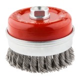 Perie cupa din sarma inox 100 mm M14 pentru polizor unghiular Graphite