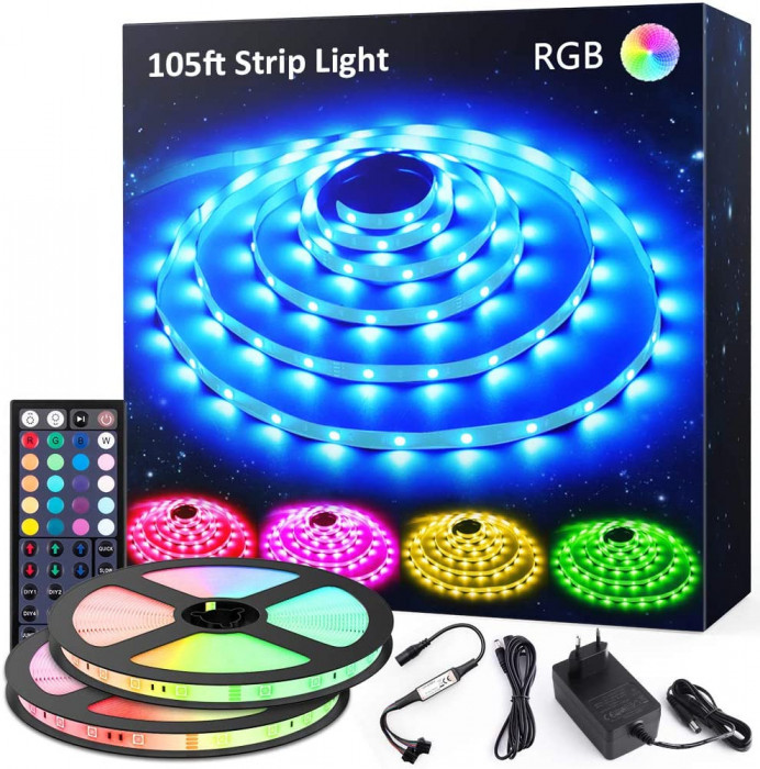 Banda LED RGB Novostella 32m, 960 Leduri, Telecomanda RF cu 44 butoane