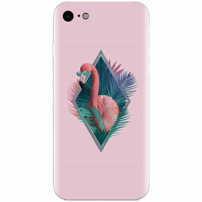 Husa silicon pentru Apple Iphone 5c, Flamingo With Sunglass