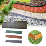Bordură de gazon din metal 18,5 cm x 120 cm, culoare: gri