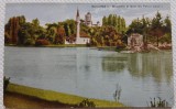 Carte postala, Bucuresti Moscheia si lacul din Parcul Carol I, perioada interbelica