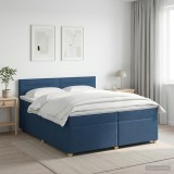 Cumpara ieftin Pat boxspring cu saltea albastru 200 x 200 cm Tesatura