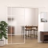 Ușă glisantă, alb, 102,5x205 cm, sticlă mată ESG și aluminiu