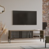 Fernsehtisch Lemi 144 x 40 x 49 cm Eiche grau [en.casa] HausGarden Leisure