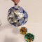 Lot 3 globuri vechi, vintage, West Germany, 8cm, decor pom Craciun