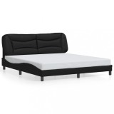 VidaXL Cadru de pat cu tăblie, negru, 180x200 cm, piele ecologică 3208016