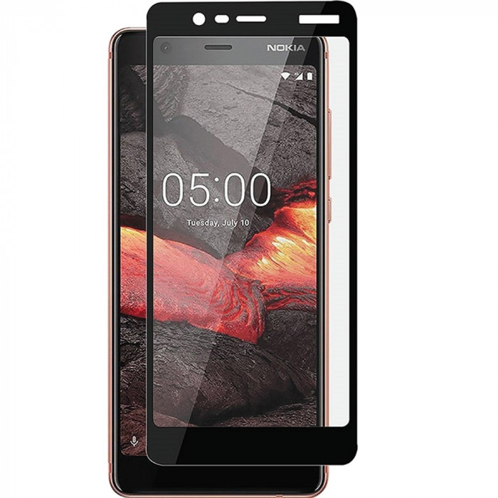 Folie de Sticla 9D Full Glue NOKIA 5.1 (2018) (Negru) Smart Glass