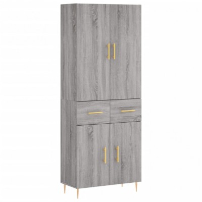 Dulap inalt, gri sonoma, 69,5x34x180 cm, lemn compozit foto