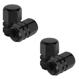Capace Supapă Roată, Aluminiu, Set 4 Bucăți, Negru, Oem