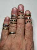 LOT - 13 INELE AUR 14K + Diamante + Safire - Vintage -27g. - DOAR 49e/gr. !