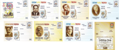 |Romania, Centenar filatelic timisorean, 1903-2003, cps, 2003 foto