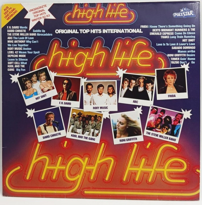 Various &lrm;&ndash; High Life (Original Top Hits International) NM / VG+ vinil LP disc Polystar Germania 1983