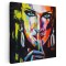 Tablou portret pictura in ulei femeie misterioasa, multicolor 1393 Tablou canvas pe panza CU RAMA 80x80 cm