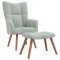 vidaXL Scaun de relaxare cu taburet, gri deschis, catifea