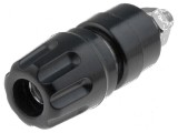 Conector banană 4mm soclu 35A 30VAC 60VDC negru nichelat M4, HIRSCHMANN