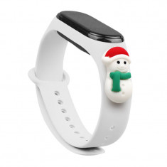 Strap Xmas Wristband for Xiaomi Mi Band 4 Mi Band 3 Christmas Silicone Strap Bracelet White (Snowman 1) foto