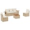 Set canapele de gradina cu perne, 6 piese, bej, poliratan