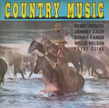 Vinil LP Country Music - Kenny Rogers, Willie Nelson, Johnny Cash, Patsy Cline - Eurostar 1993 - Disc 30cm