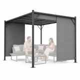 Kerti pergola 3x4 m ac&eacute;l v&aacute;z sz&uuml;rke tetővel