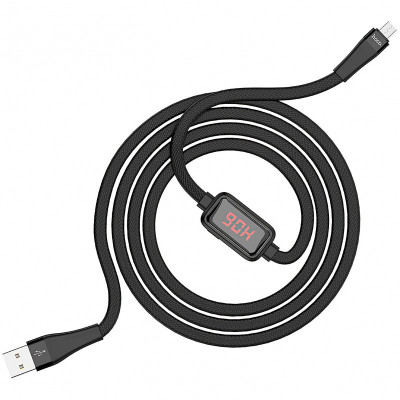 Cablu Date si Incarcare USB la MicroUSB HOCO SELECTED Timing S4, 1.2 m, Negru foto