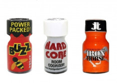 BUZZ+HARD CORE+IRON HORSE Poppers*** 10ml, aroma camera, ORIGINAL, SIGILAT, rush, popers foto