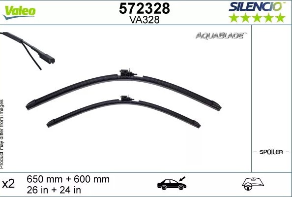 Lamela stergator Silencio Aquablade Mercedes Sprinter, 02.2018-, montare fata, stanga+dreapta, 650+600 mm; fara incalzire; , VALEO