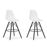 Cumpara ieftin Set 2 scaune de bucatarie/bar, Artool, Lamal, PP, lemn, alb si negru, 54x55x107.5 cm