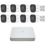 Sistem supraveghere IP Uniarch, 8 camere 2MP Full HD, Microfon, IR 30m, Pentru exterior, Vizualizare de pe mobil, NVR 8 canale SafetyGuard Surveillanc