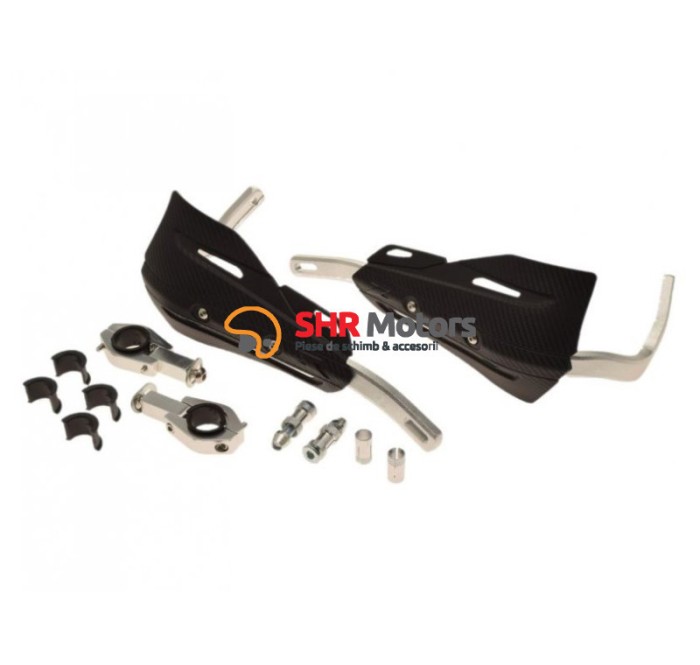 Kit handguard ATV Enduro Cross carbon cu insertie aluminiu