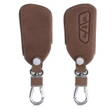 Husa Cheie Auto pentru VW - 3 Butoane, Piele ecologica, Maro, 52652.18, Kwmobile