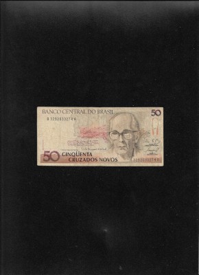 Rar! Brazilia 50 cruzados novos 1989 seria3292033274 foto