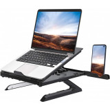 Stand pentru laptop ergonomic si portabil care asigura o ventilare eficienta si un unghi de inclinare reglabil, compatibil cu MacBook Air, Pro sau Mic