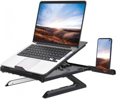 Stand pentru laptop ergonomic si portabil care asigura o ventilare eficienta si un unghi de inclinare reglabil, compatibil cu MacBook Air, Pro sau Mic foto