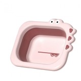 Lavoar pliabil, flippy, pentru copii, din pp/tpe, portabil, model crocodil, 30x24.5x9 cm, roz