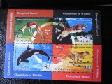 Romania-fauna serie completa-stampilate in bloc
