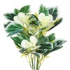Buchet Flori Artificiale Verde-Alb 34cm, Aranjament Floral Decor Interior, Plante Artificiale