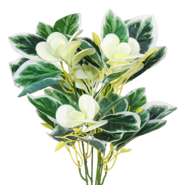 Buchet Flori Artificiale, Model Verde-Alb, 34cm