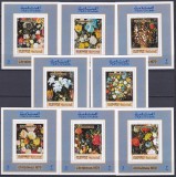 DB1 Pictura Flori Craciun 1970 Manama 8 SS de Lux MNH, Nestampilat