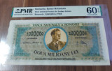 REPRODUCERE pe hartie cu filigran si fire UV proiect 1946 bancnota 2.000.000 lei