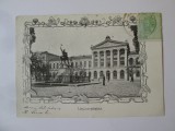 Rara! București-Socecu:Universitatea,carte poș.cir.TCV 1904 stamp.rara Mihaileni, Bucuresti, Circulata, Printata